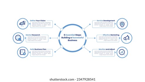 Six-Step Business Infographic Template Design