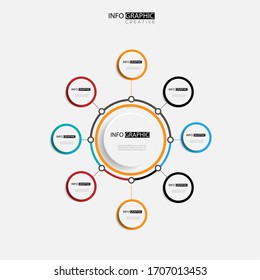 six-step process circle chart time line and diagram
