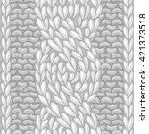 Six-Stitch cable stitch. Vector left-twisting rope cable (C6F) seamless pattern. Vector knitting texture. Boundless background can be used for web page backgrounds.
