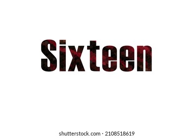 sixteen. Colorful typography text banner. Vector the word sixteen