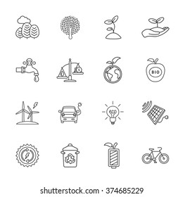 sixteen flat eco icons