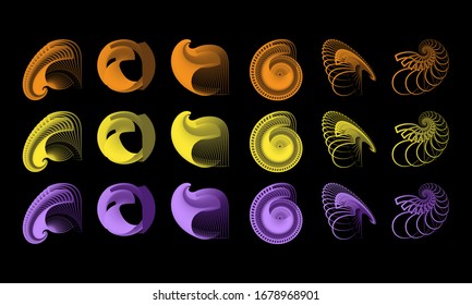 Sixteen kinds of abstract designs with Eight different colors. This design can be used as a background or ornament for banners, templates, greeting cards and others
