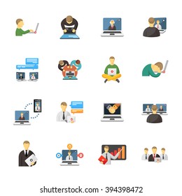 sixteen laptop and people icons