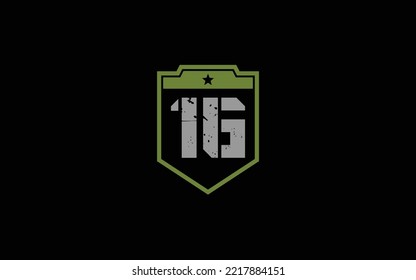 SIXTEEN Number army for team identity. Military template vector illustration for your brand.