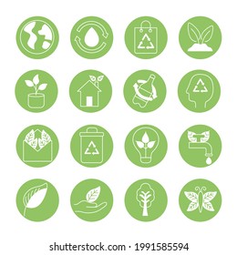 sixteen organic and nature icons