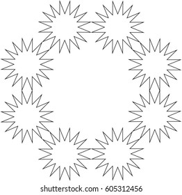 Sixteen point star geometric pattern