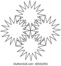 Sixteen point star geometric pattern