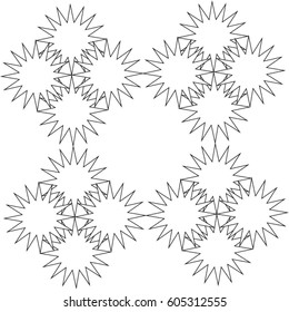 Sixteen point star geometric pattern