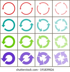 Sixteen rotate arrow icon sign. vector / illustration
