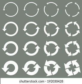 Sixteen rotate arrow icon sign. vector / illustration