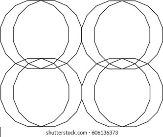 Sixteen Sides Geometric Pattern