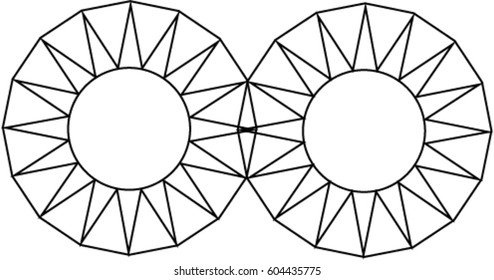 Sixteen sides points geometric pattern