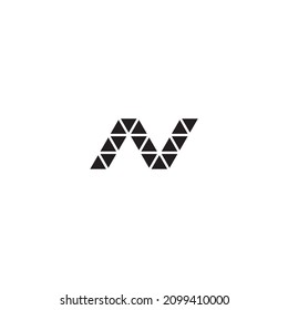 sixteen triangles Letter N simple symbol logo vector