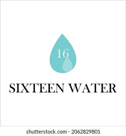 SIXTEEN WATER SYMBOL LOGO DESIGN