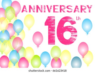 sixteenth anniversary with balloons