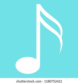 Sixteenth music note icon. Flat illustration of sixteenth music note vector icon for web design