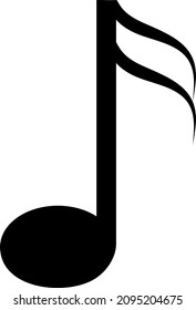 Sixteenth music note icon. Simple illustration of sixteenth music note icon for web design.eps