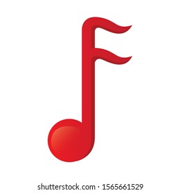 Sixteenth musical note on a white background - Vector
