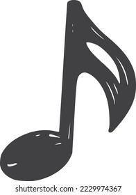 Sixteenth note icon. Melody symbol. Music sign