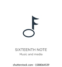 Sixteenth note icon vector. Trendy flat sixteenth note icon from music and media collection isolated on white background. Vector illustration can be used for web and mobile graphic design, logo, eps10