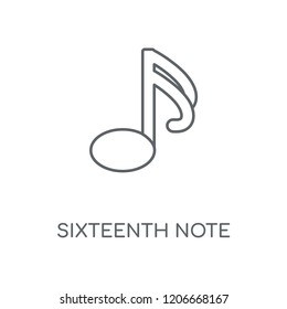 Sixteenth note linear icon. Sixteenth note concept stroke symbol design. Thin graphic elements vector illustration, outline pattern on a white background, eps 10.