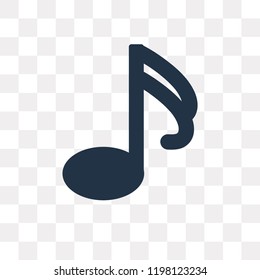 Sixteenth note vector icon isolated on transparent background, Sixteenth note transparency concept can be used web and mobile