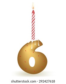 Sixth Birthday Candle Cake