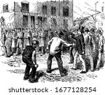 Sixth Massachusetts Regiment, a peacetime infantry regiment that was activated for federal service in the Union army for three separate terms during the American Civil War, attacked by a mob, vintage