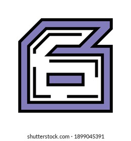 sixth number color icon vector. sixth number sign. isolated symbol illustration