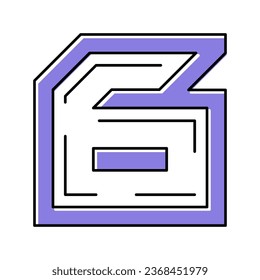 sixth number color icon vector. sixth number sign. isolated symbol illustration