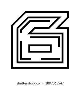 sixth number line icon vector. sixth number sign. isolated contour symbol black illustration