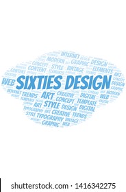Sixties Design word cloud. Wordcloud made with text only.