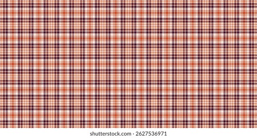 Sixties fabric seamless texture, clothing textile tartan background. Coat pattern vector plaid check in white and red colors palette.