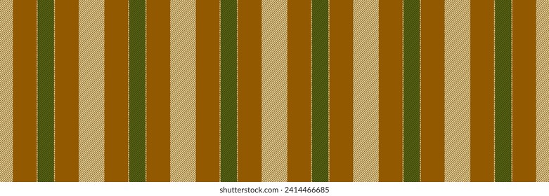 Sixties fabric textile seamless, many stripe texture vector. Party background lines pattern vertical in amber and cornsilk color.