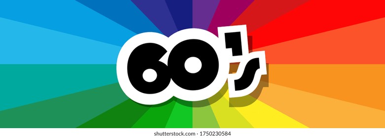 Sixties on radial stripes background
