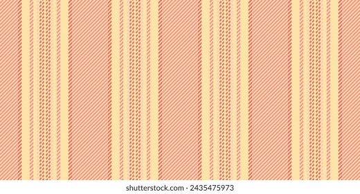 Sixties seamless vertical lines, flowing texture background pattern. Variation stripe fabric vector textile in navajo white and tulip color.