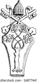 Sixtus IV is a Pope Roman tree, vintage line drawing or engraving illustration.