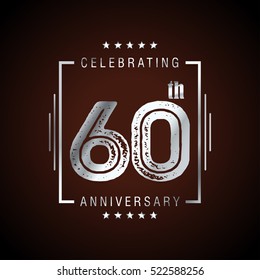 Sixty anniversary celebration logotype. 60th anniversary logo collection. Anniversary label. Anniversary logo template. Anniversary sign. Vector Illustration