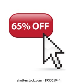 Sixty Five Percent Off Button Click