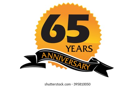 Sixty Five Years Ribbon Anniversary 