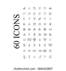 Sixty icons set. Computer icons
