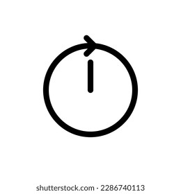 Sixty Minutes Clock Count Simple Vector Icon