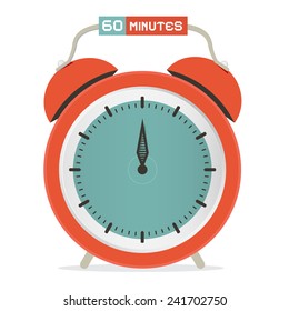 Sixty Minutes Stop Watch - Alarm Clock Vector Illustration 