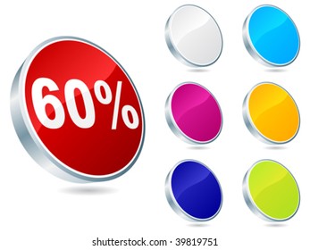 sixty percent discount icon vector illustration