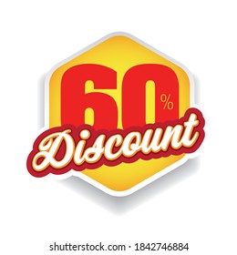 Sixty percent discount label vector