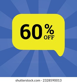 Sixty Percent OFF discount, yellow, blue, sale  