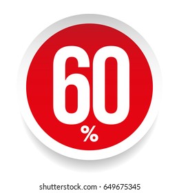 Sixty percent sale sticker vector