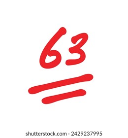 Sesenta y tres iconos de diseño, 63 puntos de ilustración, resultados de la prueba escolar - Vector