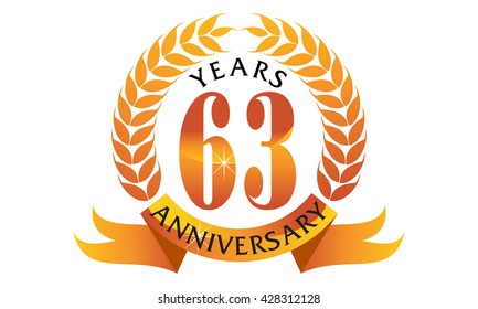Sixty Three Years Gift Box Ribbon Anniversary 