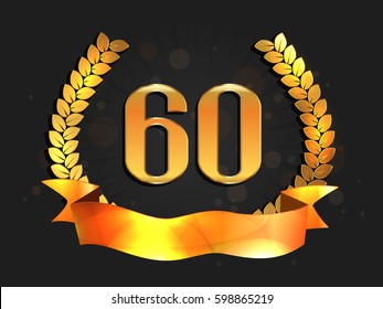 Sixty years anniversary banner. 60th anniversary logo. Vector illustration.